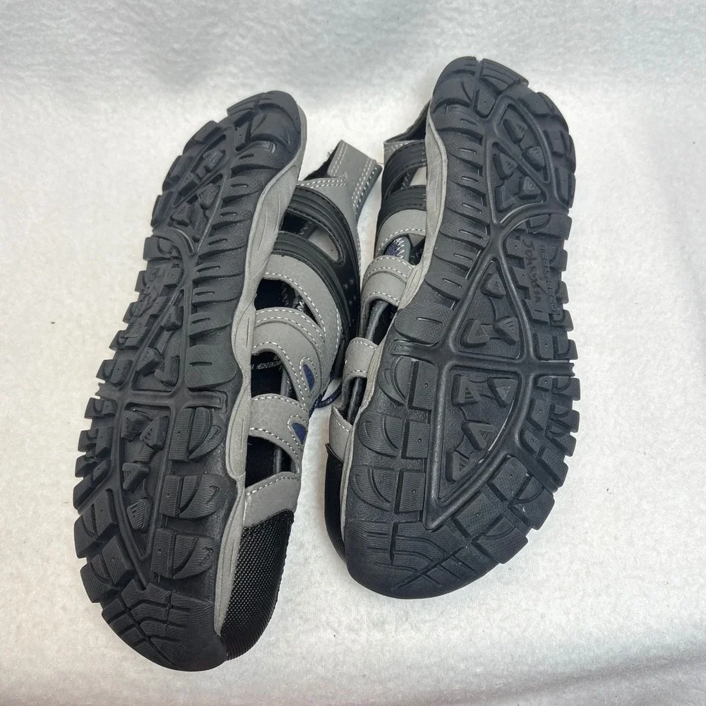 Ozark Trail Hiking Sandals Men 8 Gray Blue Bungee Closed Toe Outdoor Gorpcore‎